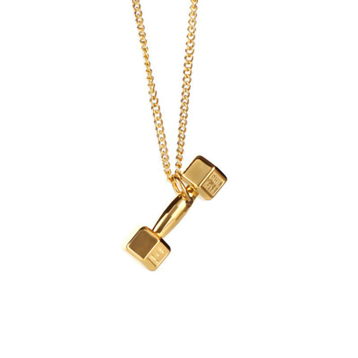 Wholesale Fitness barbell dumbbell men's necklace
